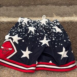 Mitchell & Ness Navy and White Star Athletic Shorts